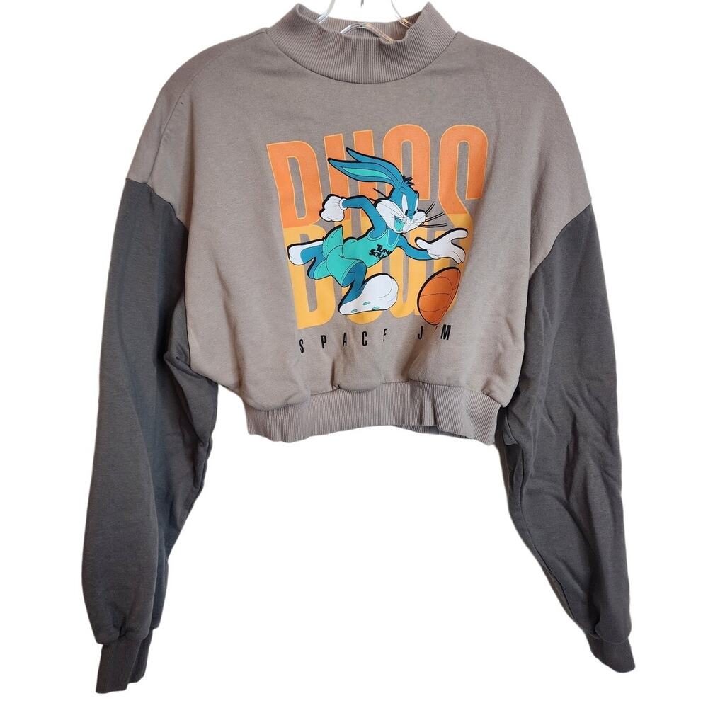 Divided Space Jam Graphic Crop Sweatshirt, Medium